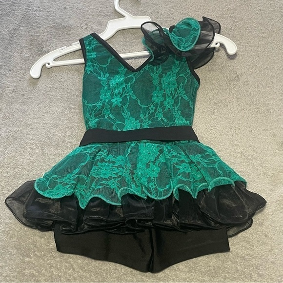Do your thing kelly green dance costume Laylas costumes size small - Picture 3 of 13